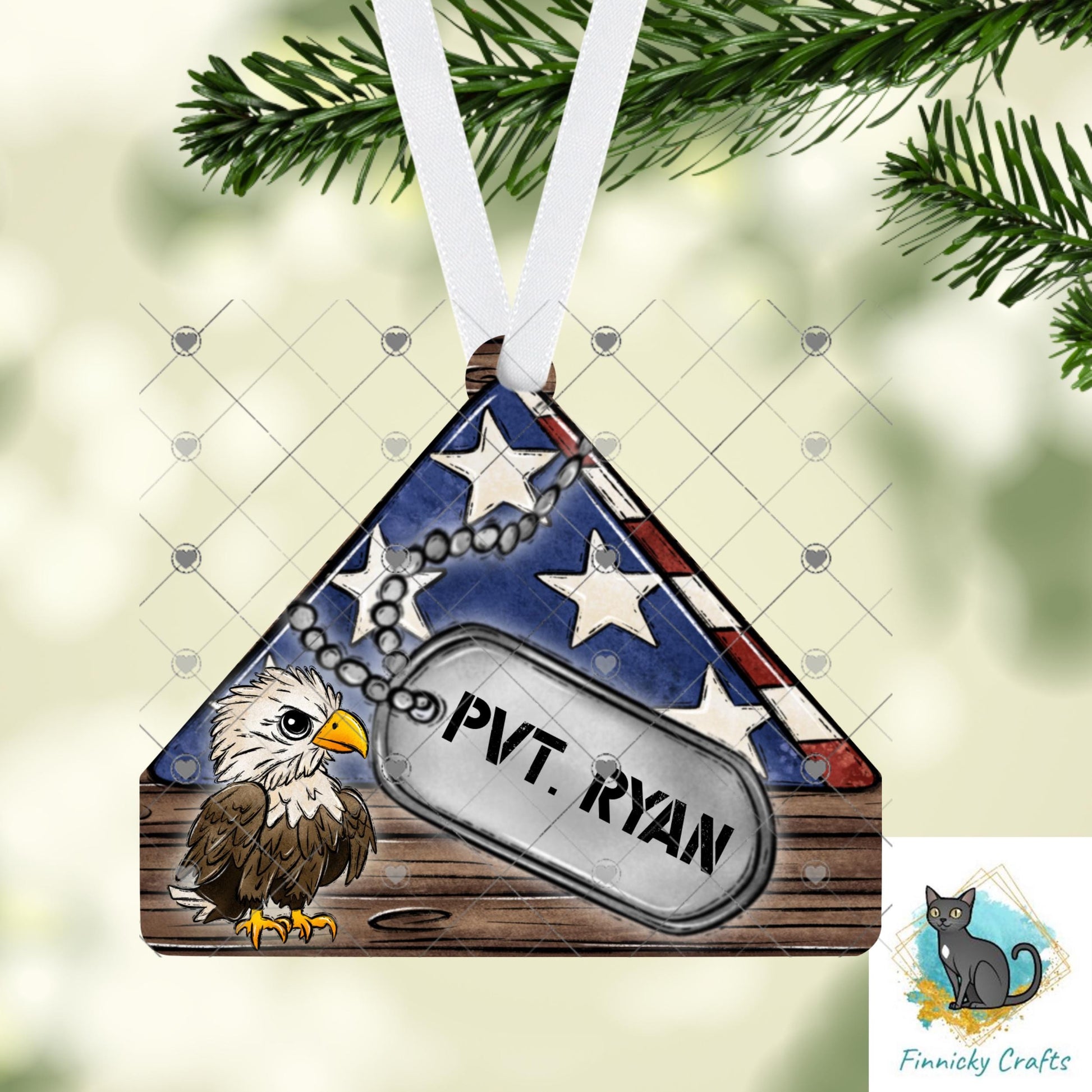 Customizable, Folded Flag, Dog Tag, Patriotic Sign PNG, Sublimation Design (Digital), DTF
