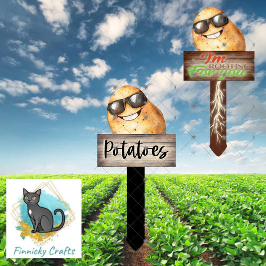 Potato Garden Stake, Sublimation, Design png, I’m rooting for you