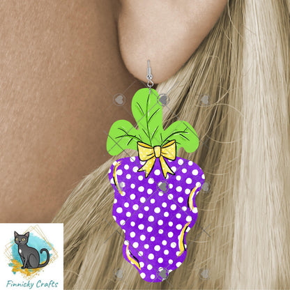 Wavy Carrot Easter Earring Design, PNG (Digital Download)