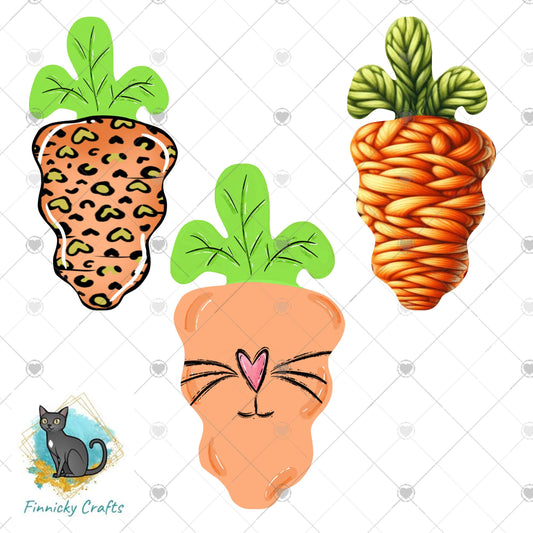 Wavy Carrot Easter Earring Design, PNG (Digital Download)