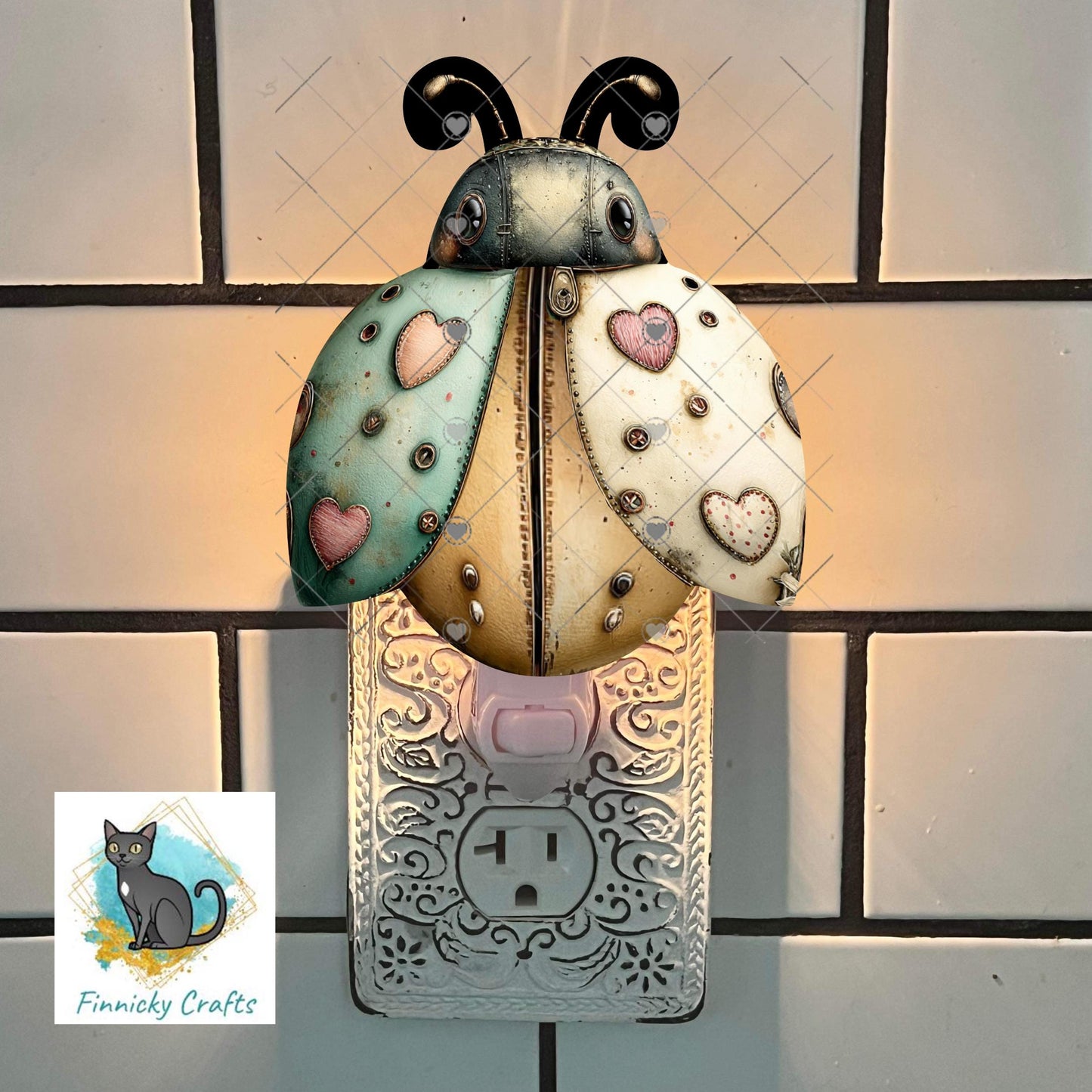 Steampunk Ladybug, Spring Sign, Earrings, Badge Reel, Night Light, Digital Download