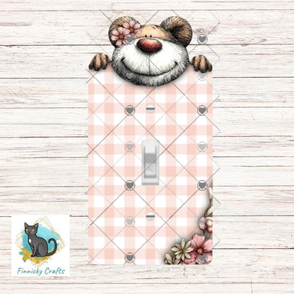 Teddy Bear Single Light Switch, Sublimation Designs, PNG