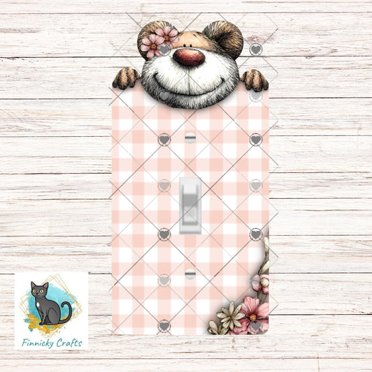 Teddy Bear Single Light Switch, Sublimation Designs, PNG