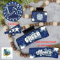 Cheer Hair Clip, Large and Small and Earrings - Add Personalization or comes with “Cheer” Digital Download - Dark and Light Blue