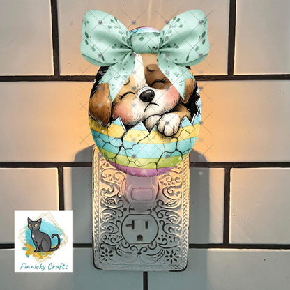 Easter Eggs with Bows – Sublimation Design (PNG), Digital Design, DTF, chick, dog, hedgehog