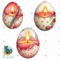 Easter Egg Candles Sublimation Design – PNG for Earrings & Charms, Badge Reels, Home Decor, DTF, Night Light
