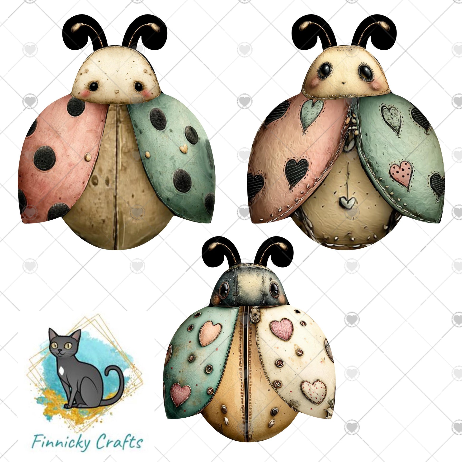 Steampunk Ladybug, Spring Sign, Earrings, Badge Reel, Night Light, Digital Download