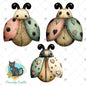 Steampunk Ladybug, Spring Sign, Earrings, Badge Reel, Night Light, Digital Download