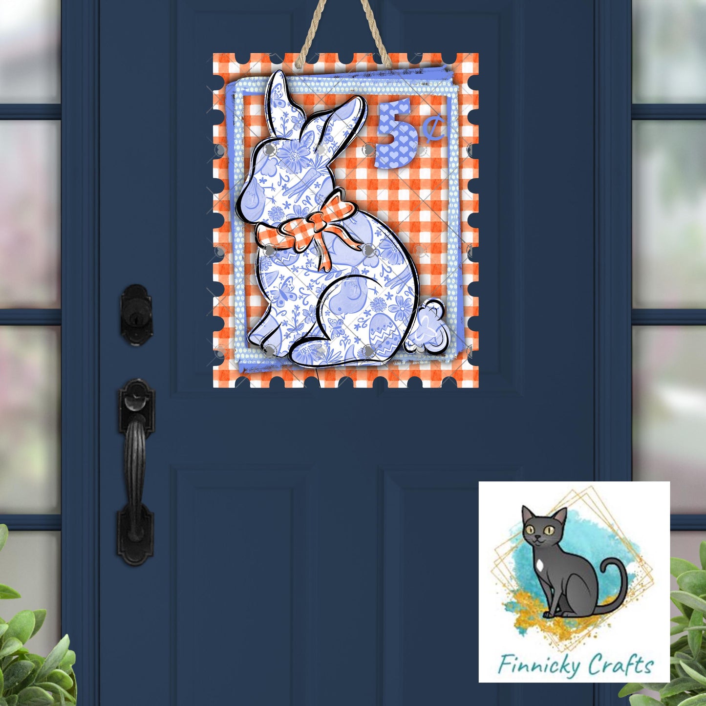 Easter Bunny Stamp Ornament, Earrings, Night Light, DTF, Home Decor (Digital PNG Download)