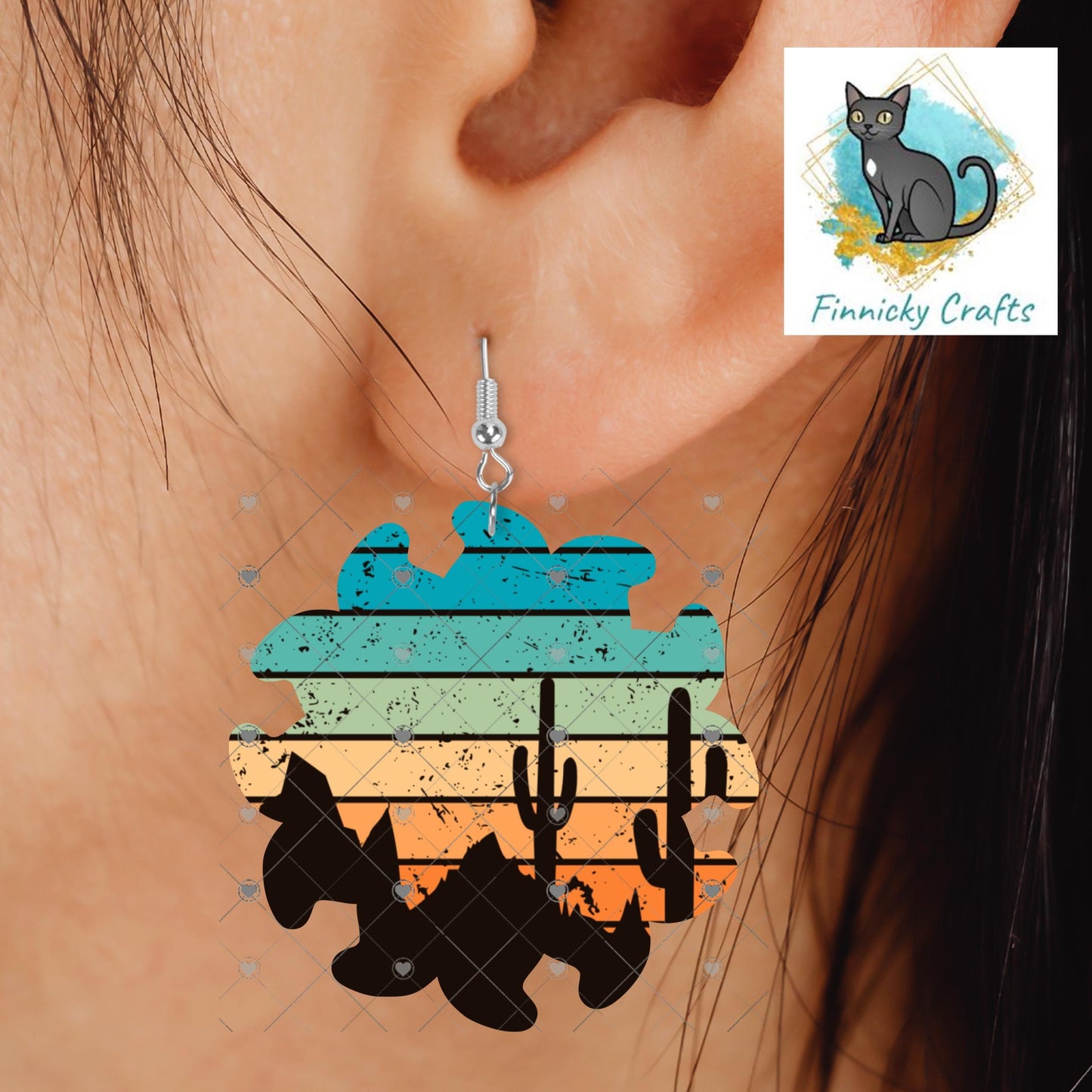 Sun Earrings Sublimation Design Bundle, Celestial PNG (Digital Download)