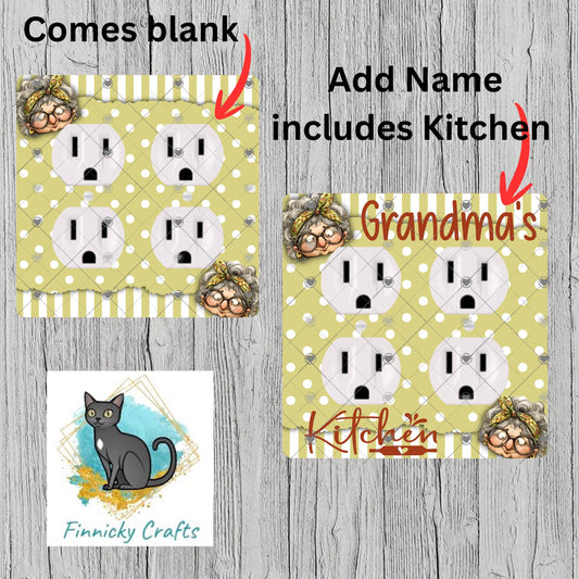 Grandma’s Double Outlet, Sublimation, Decor, Sublimation, Digital, PNG, Design - 2 versions - Personalize - Customize