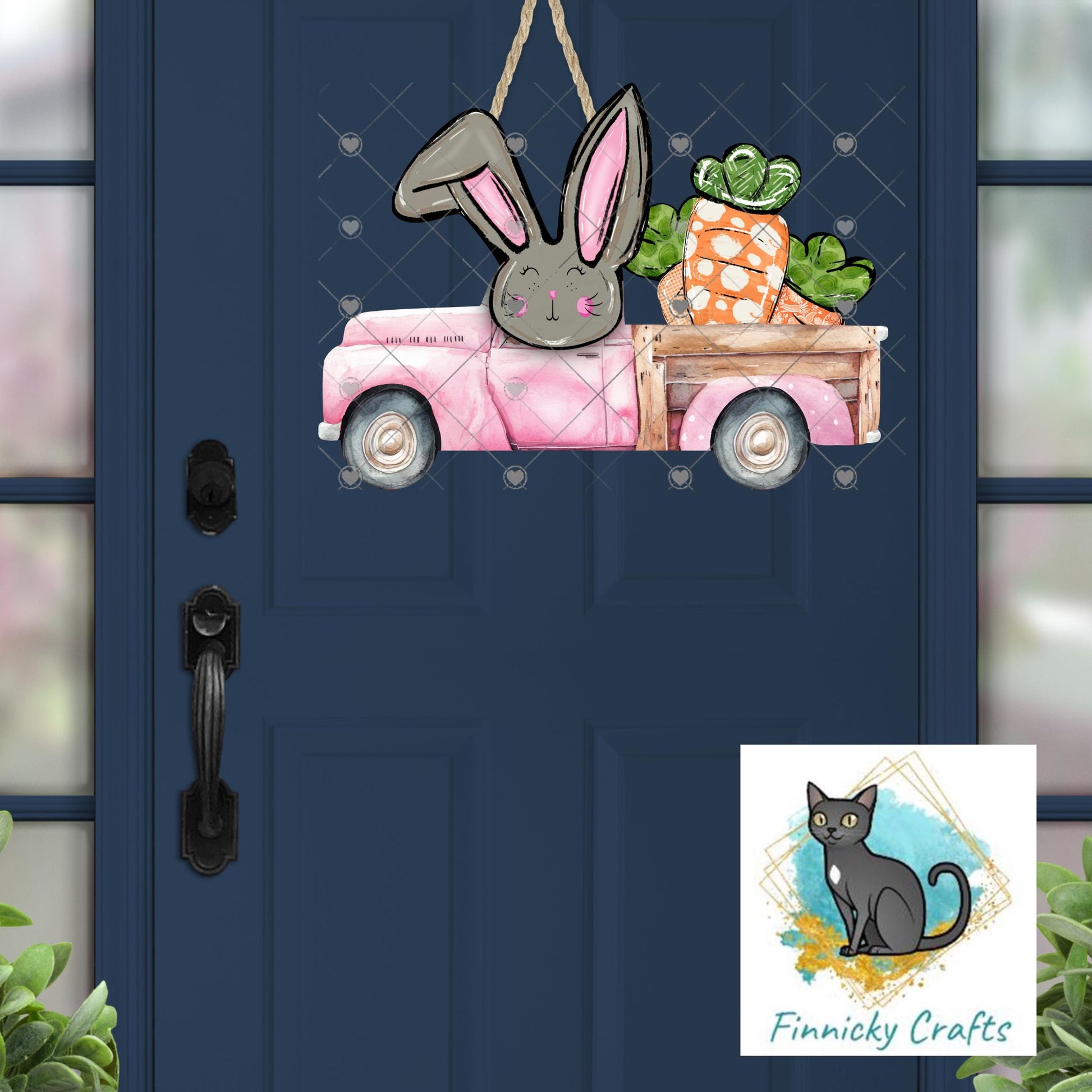 Bunny Truck with Carrots, Sublimation, Decor, Sublimation, Digital, PNG, Design