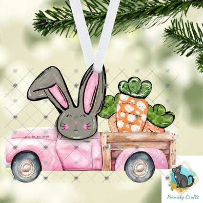 Bunny Truck with Carrots, Sublimation, Decor, Sublimation, Digital, PNG, Design