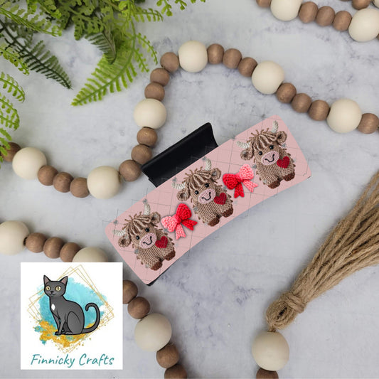 Knit-looking Cow Hair Clip Designs, Sublimation Designs, PNG, Digital Design