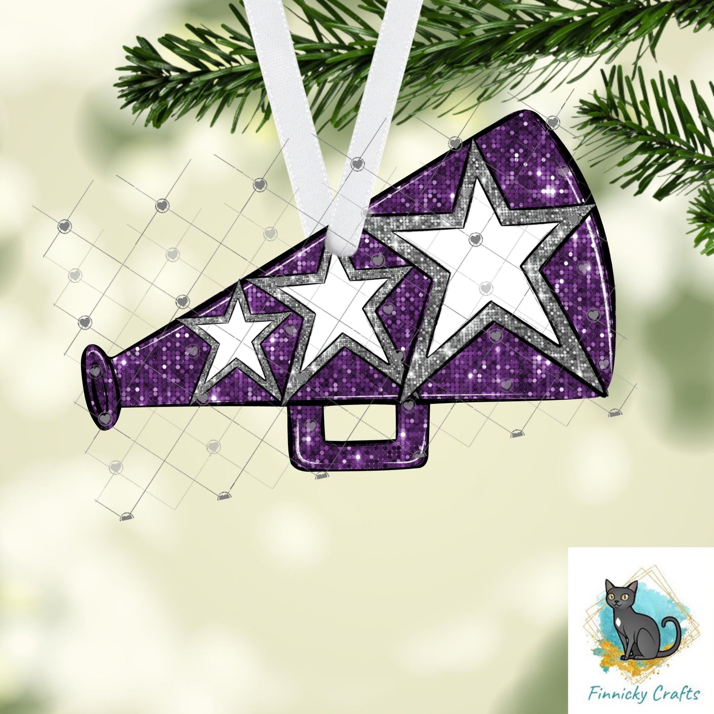 Megaphone, Cheer, Earrings, Badge Reel, Night Light, DTF, Ornament Add Personalization Christmas Ornament Digital File - 3 colors