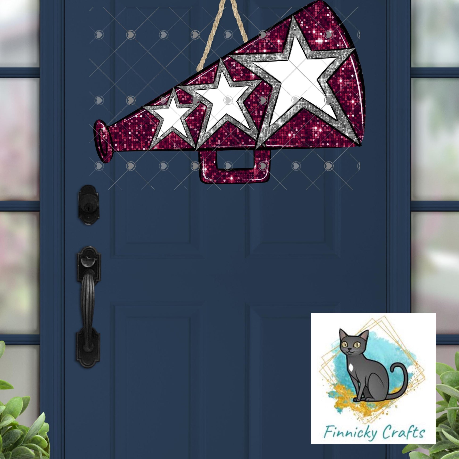 Megaphone, Cheer, Earrings, Badge Reel, Night Light, DTF, Ornament Add Personalization Christmas Ornament Digital File - 3 colors