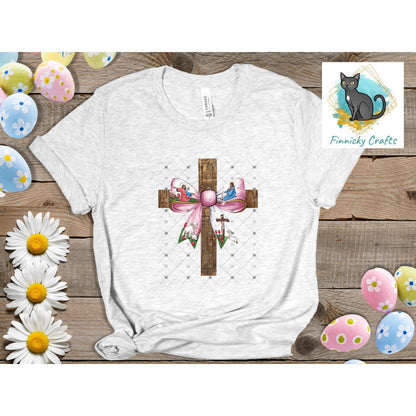 Cross with Easter Bow, Sublimation, Digital, PNG Design, Download for Earrings, Wall Decor, Door Hanger