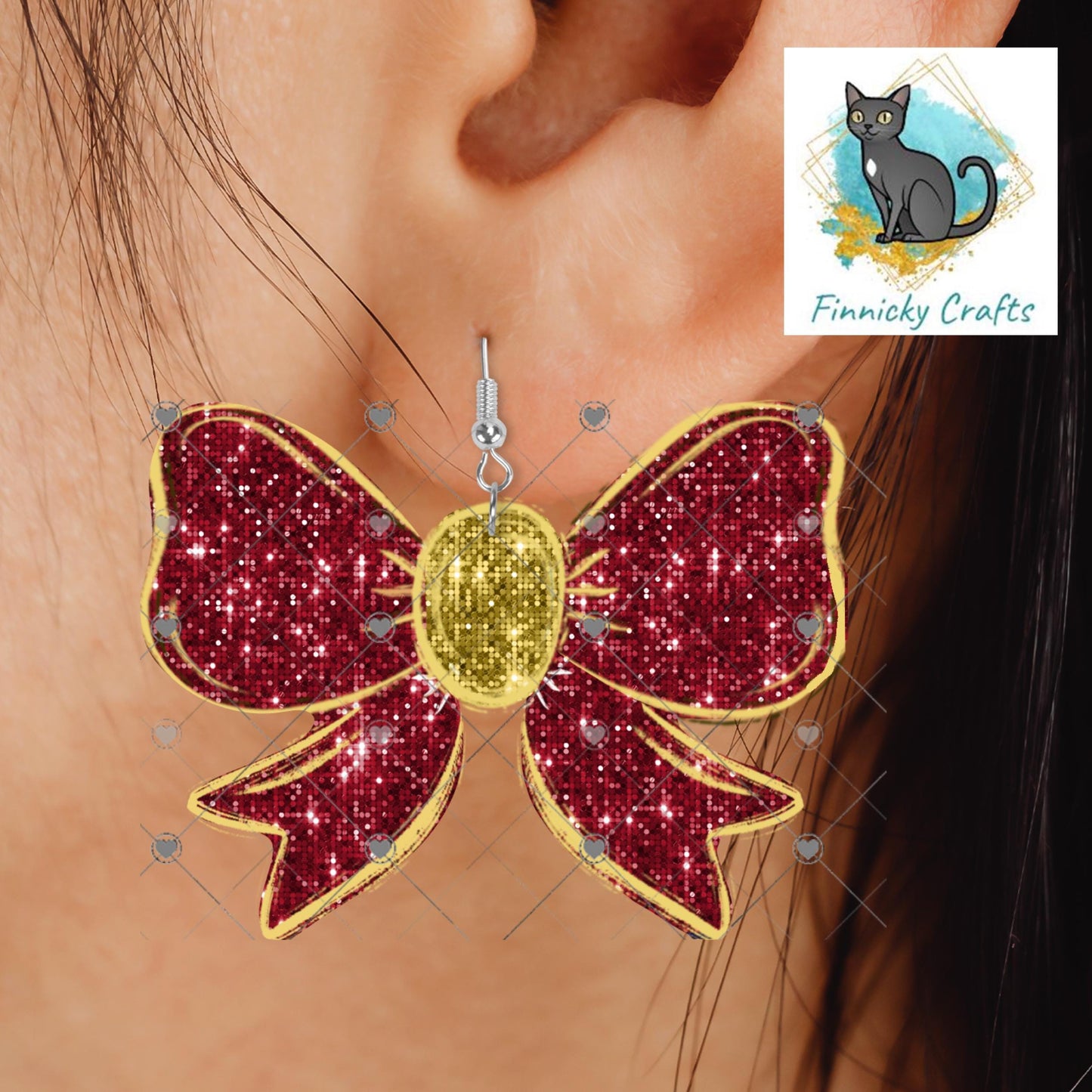 Cheer Bows Shape PNG - Sublimation Digital Designs - Ornament, Night Light, Shirt, Earrings