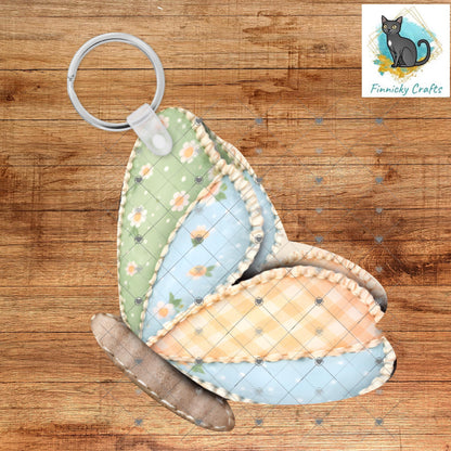 Patchwork Butterfly - Sublimation Design Png Template - Earrings, Necklace, Nightlight, Sign