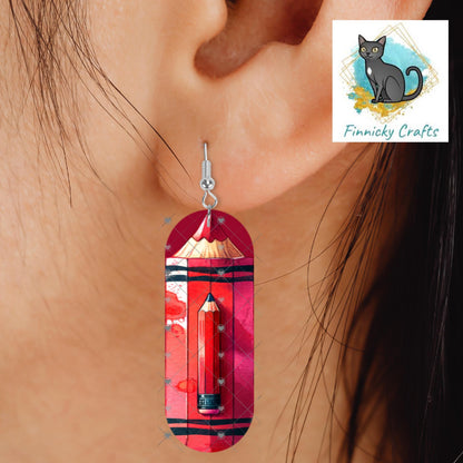 Oval Earrings, School, Teacher, Staff, Sublimation, Digital, PNG, Design, Download