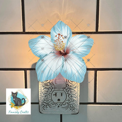 Hibiscus Flowers, Sublimation Flower - MDF or Acrylic - Night Light - Digital Design- Earrings - Signs