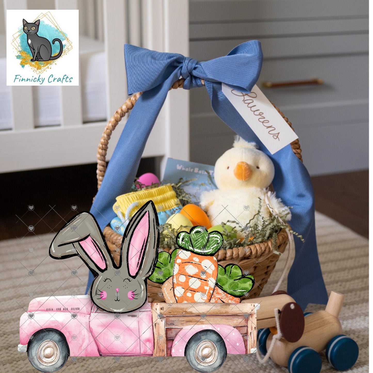 Bunny Truck with Carrots, Sublimation, Decor, Sublimation, Digital, PNG, Design