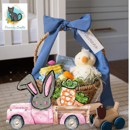 Bunny Truck with Carrots, Sublimation, Decor, Sublimation, Digital, PNG, Design