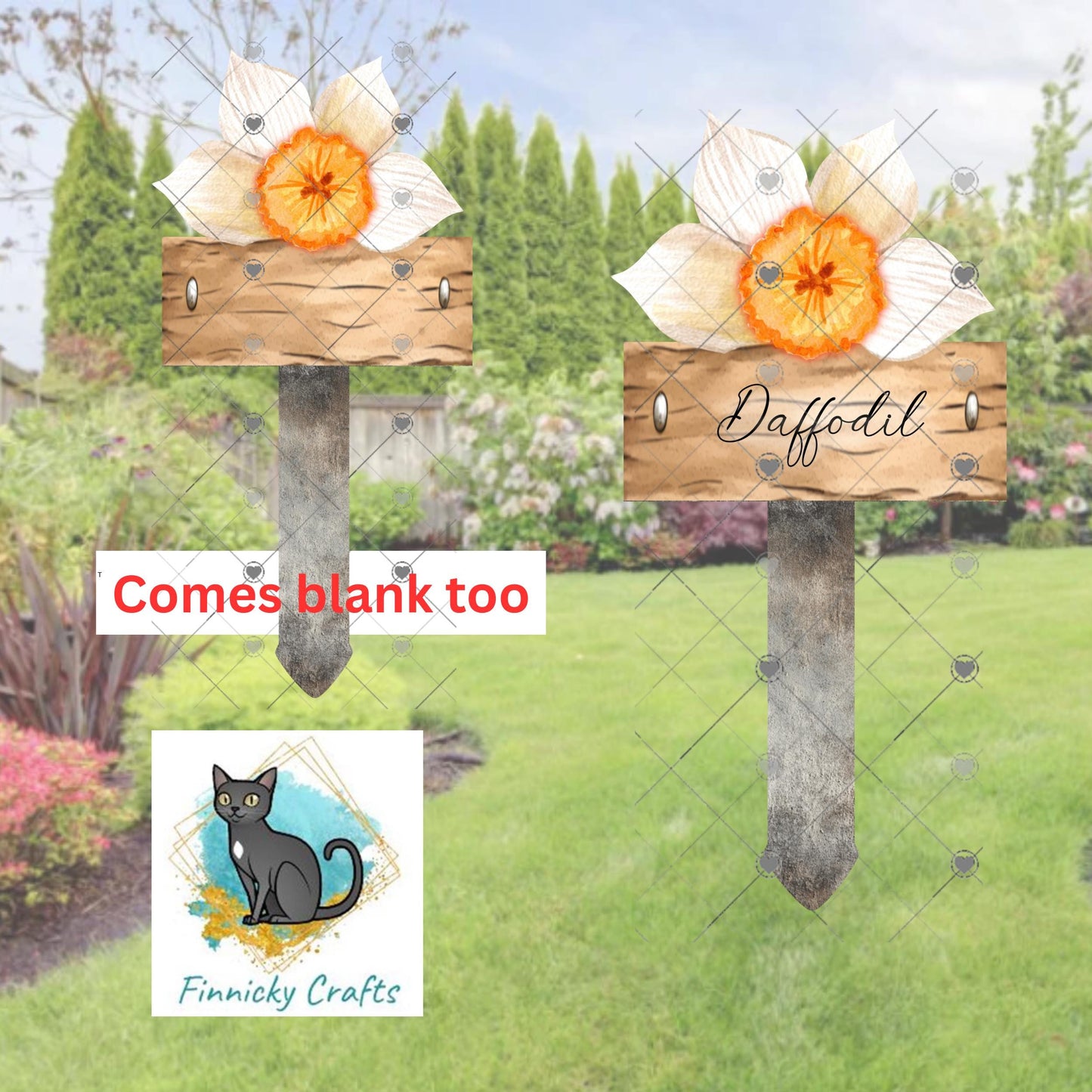 Daffodil Garden Stake, Sublimation, Design png, Also blank