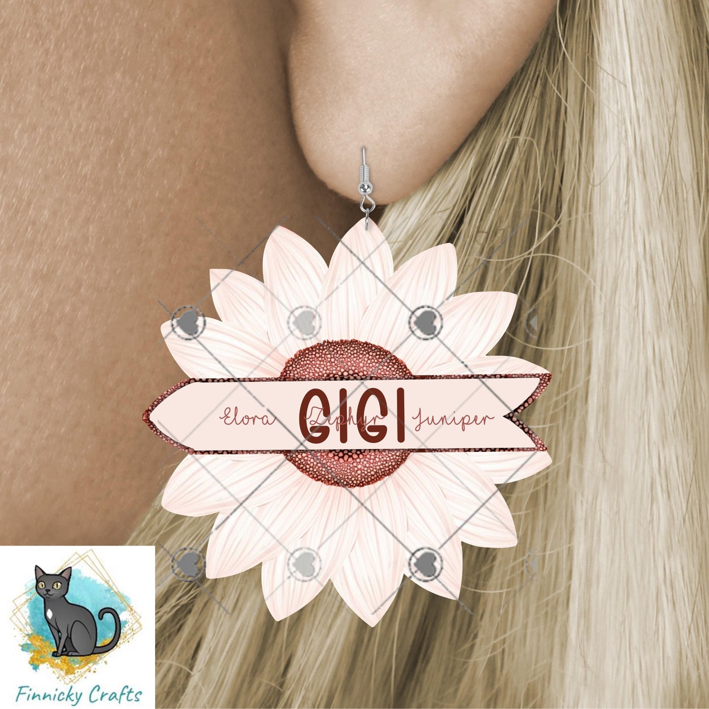 Pink Sunflower with Sign PNG Sublimation Design (Digital Download) - Comes blank