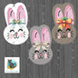 Bunny Head Sublimation Design, Bow, Earrings, Night Light (Digital Download, PNG)