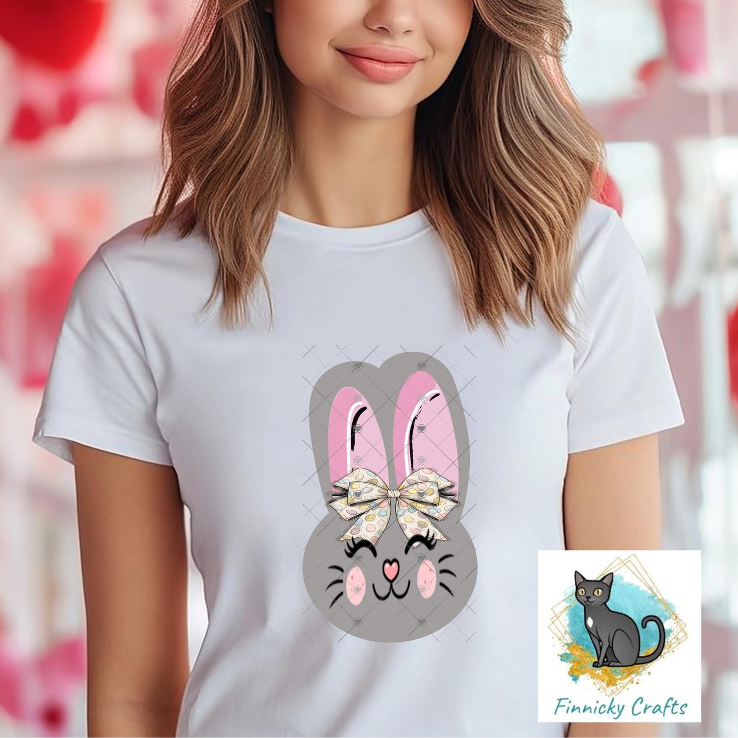 Bunny Head Sublimation Design, Bow, Earrings, Night Light (Digital Download, PNG)