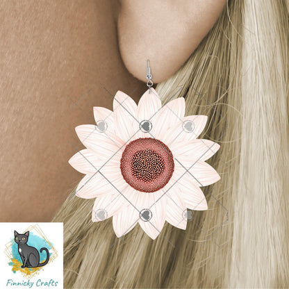 Pink Sunflower PNG Sublimation Design (Digital Download) - With and Without Words