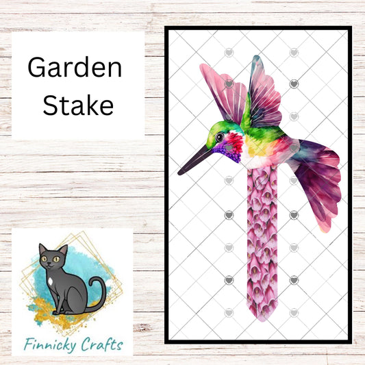 Hummingbird and Foxglove Flowers Garden Stake, Sublimation, Sublimation, Digital, PNG, Design