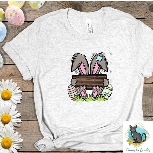 Easter Bunny holding sign - Decoration - Gift - PNG Digital Download for Sublimation - Personalize