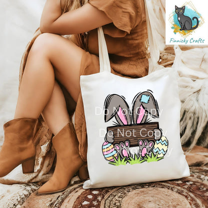 Easter Bunny holding sign - Decoration - Gift - PNG Digital Download for Sublimation - Personalize