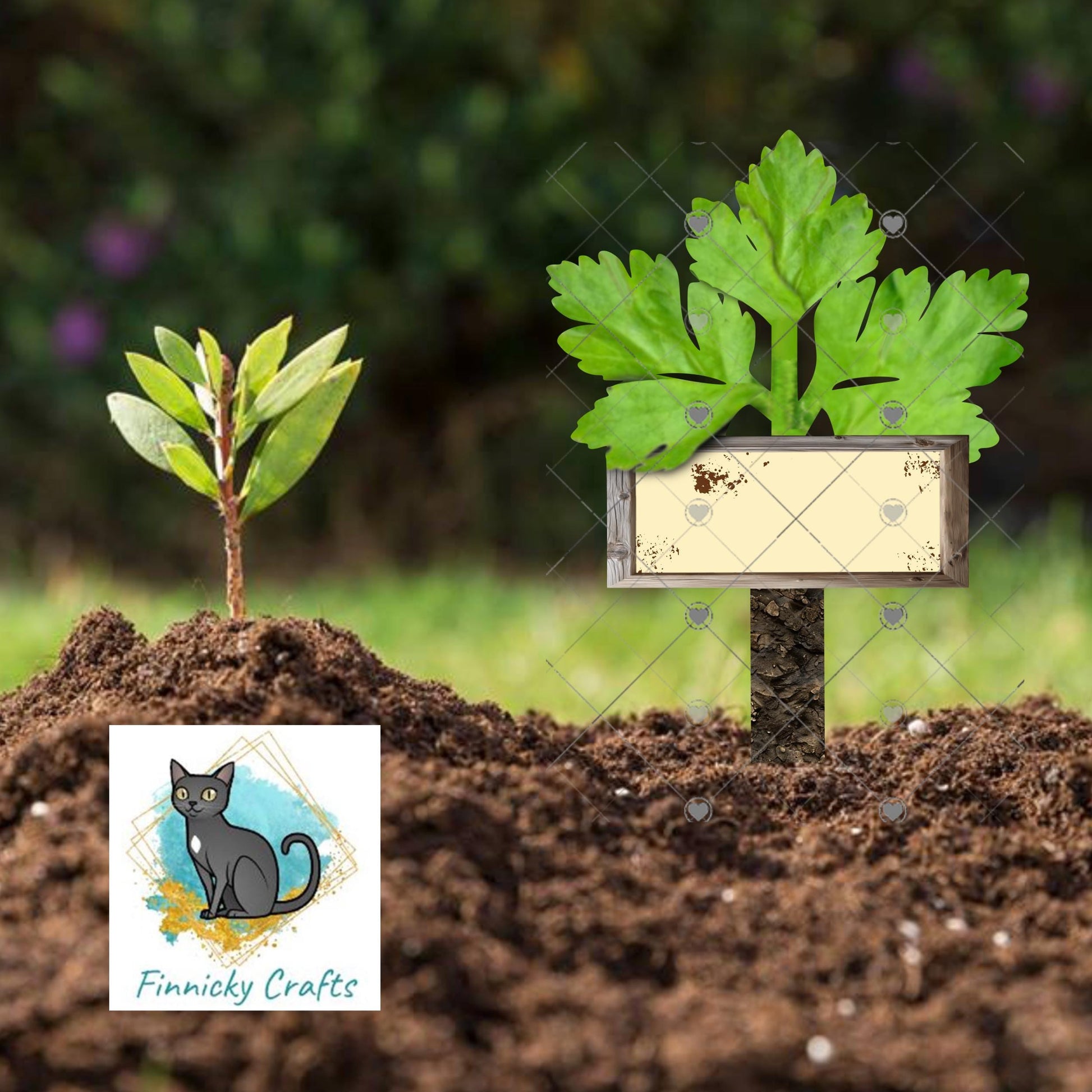 Parsley/Cilantro/Blank - Garden Stakes Sublimation Design (Digital Design)