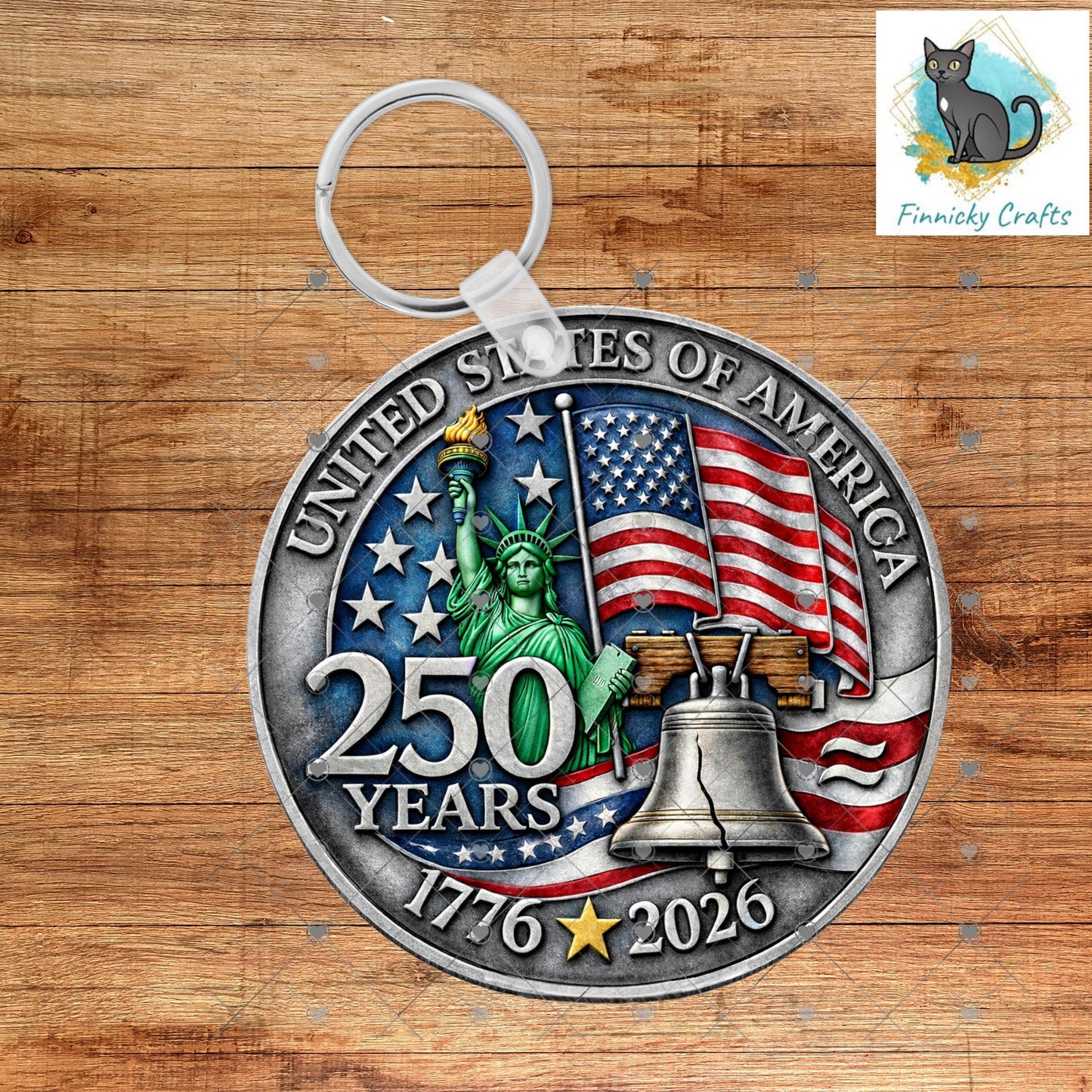 USA 250 Birthday Coin, Semiquincentennial Round (Digital Download), Earrings, Ornament, DTF