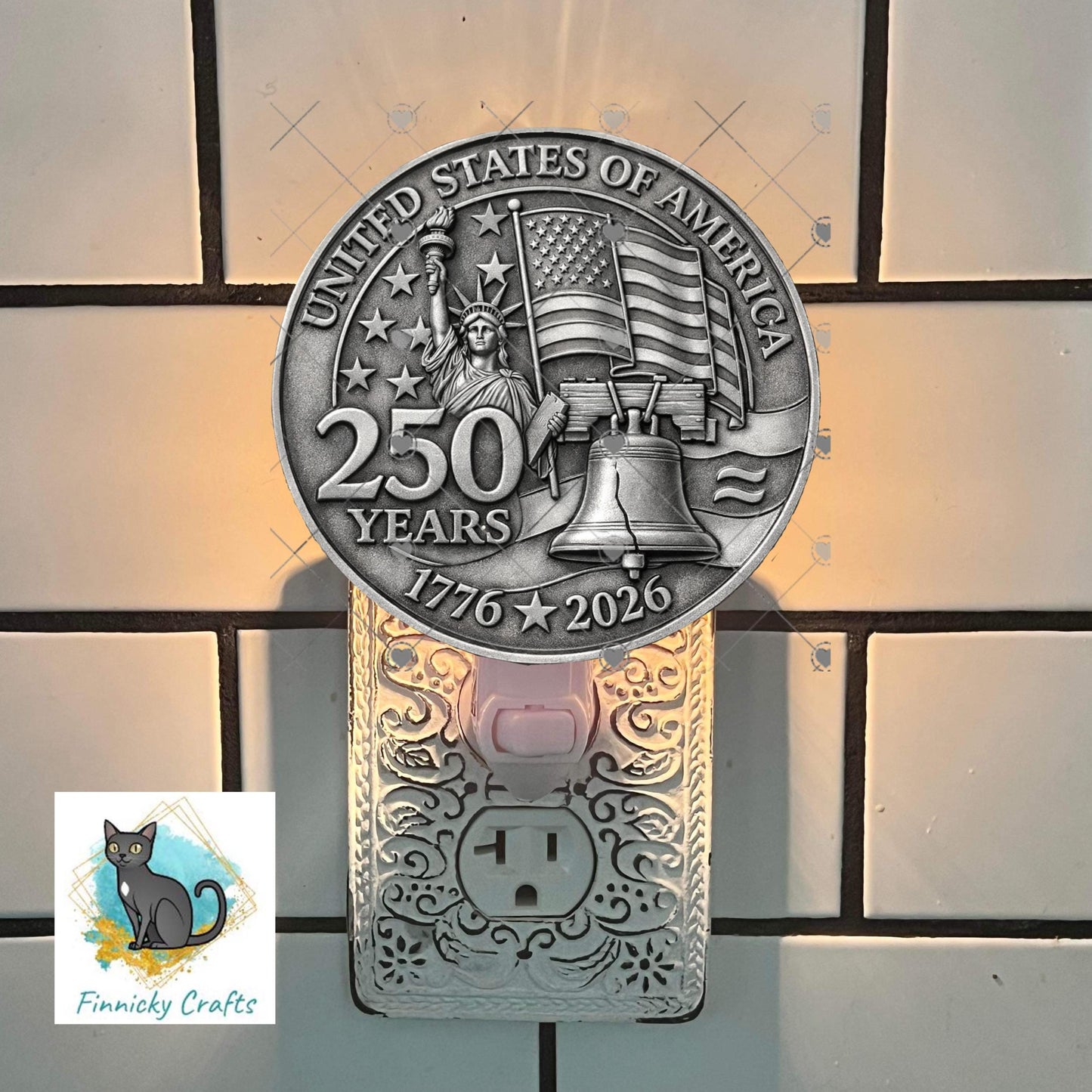 USA 250 Birthday Coin, Semiquincentennial Round (Digital Download), Earrings, Ornament, DTF
