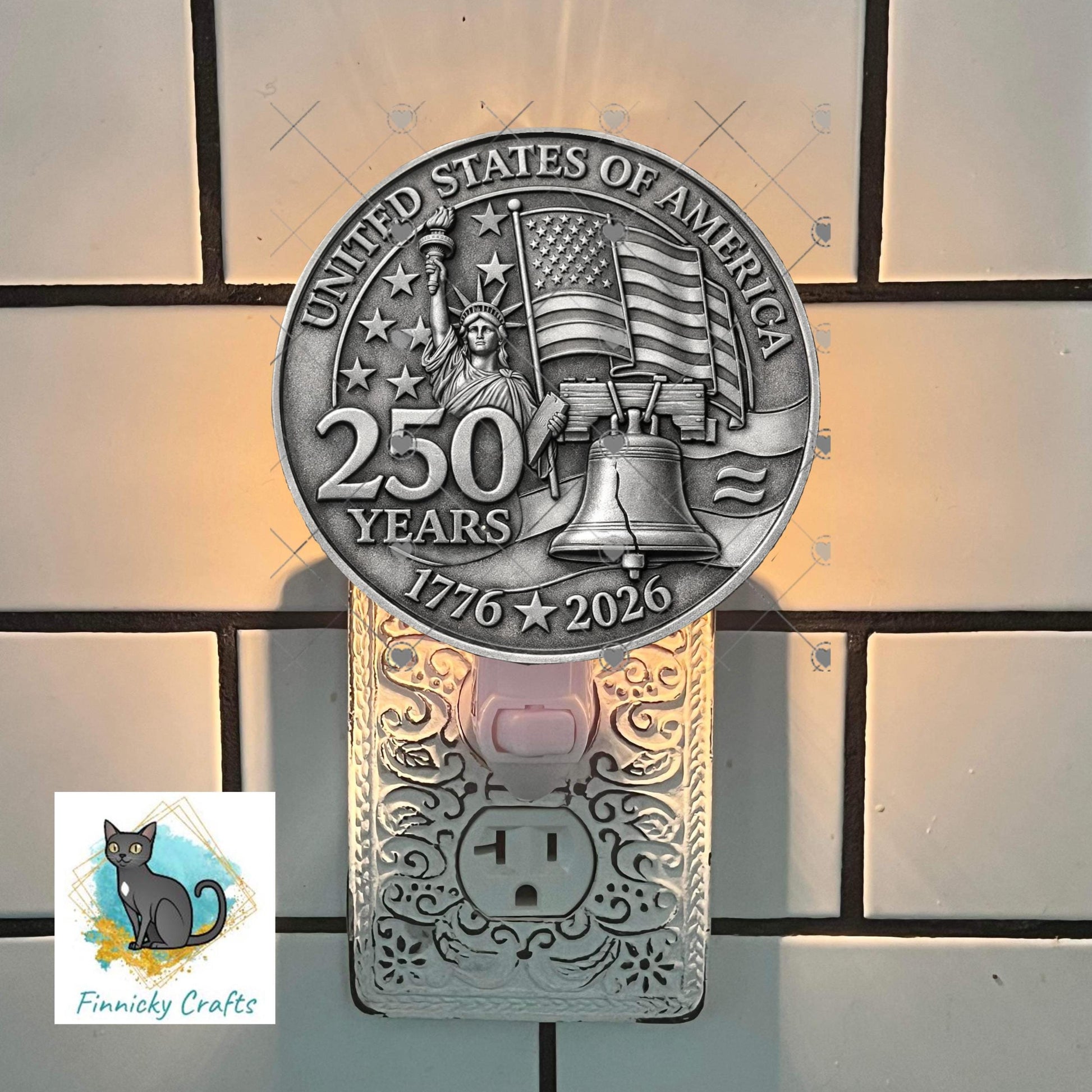 USA 250 Birthday Coin, Semiquincentennial Round (Digital Download), Earrings, Ornament, DTF