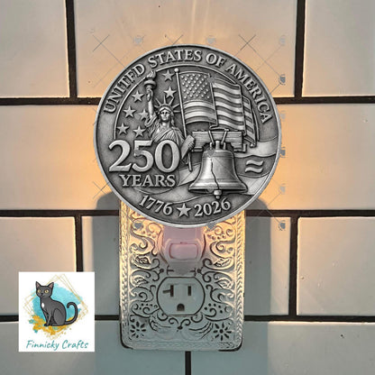 USA 250 Birthday Coin, Semiquincentennial Round (Digital Download), Earrings, Ornament, DTF