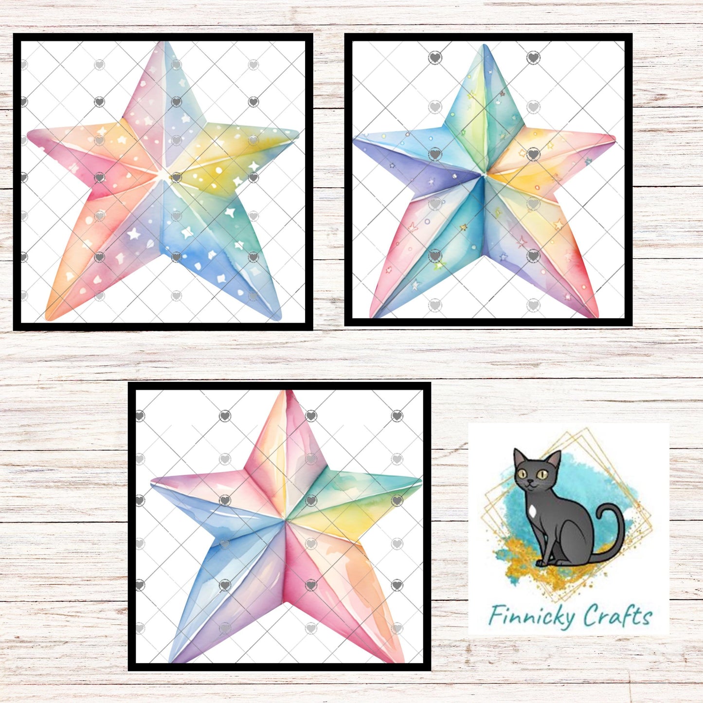 Three Star Clipart Bundle, Sublimation PNG Files for DIY Crafts, Earrings Shirt Design, Instant Digital Download
