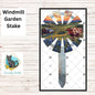 Windmill, Texas, Longhorn, Bluebonnets - Garden Stake Sublimation Design (Digital Design)