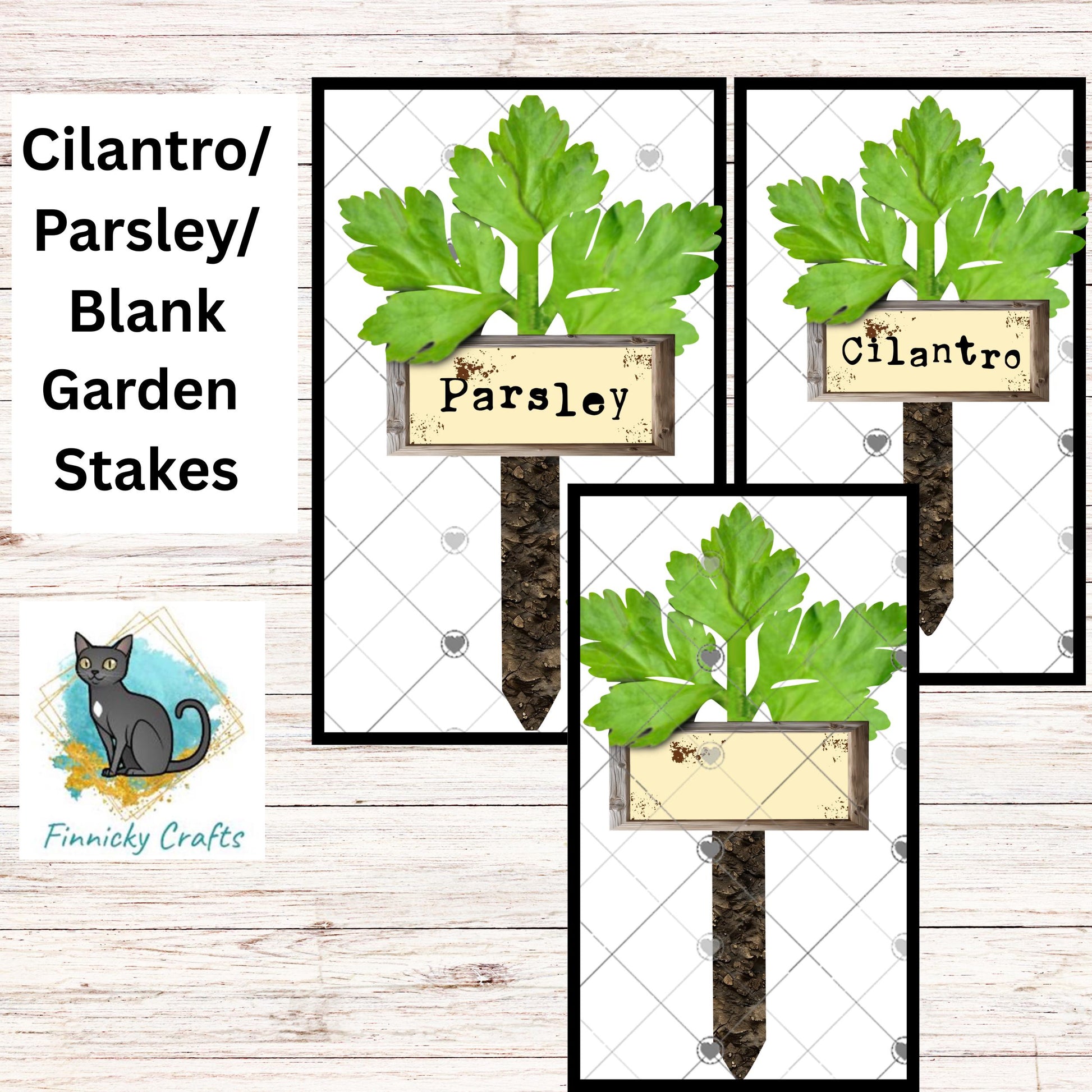 Parsley/Cilantro/Blank - Garden Stakes Sublimation Design (Digital Design)