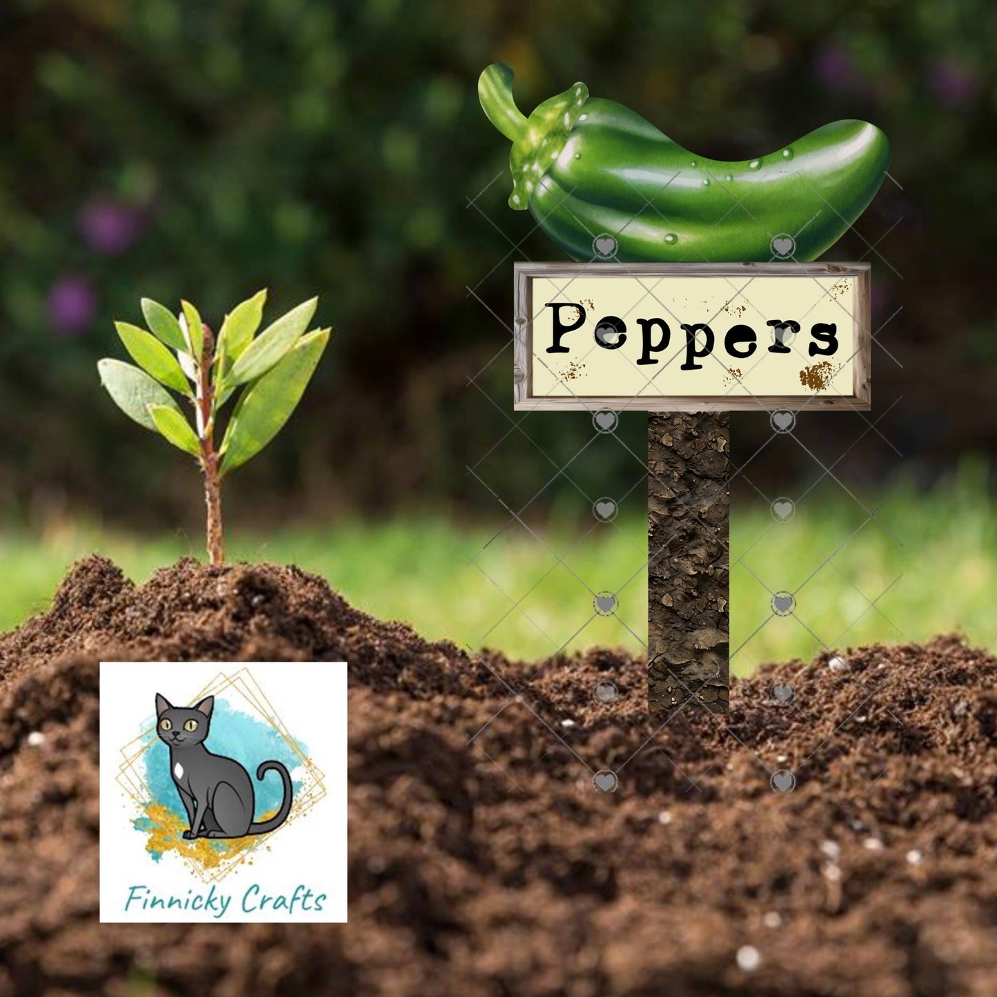 Peppers, Tomatoes, Onion/Blank - Garden Stakes Sublimation Design (Digital Design)
