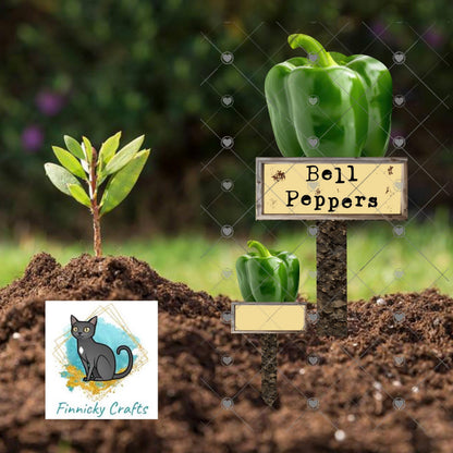 Red, Yellow, Green Bell Peppers/Blank - Garden Stakes Sublimation Design (Digital Design)
