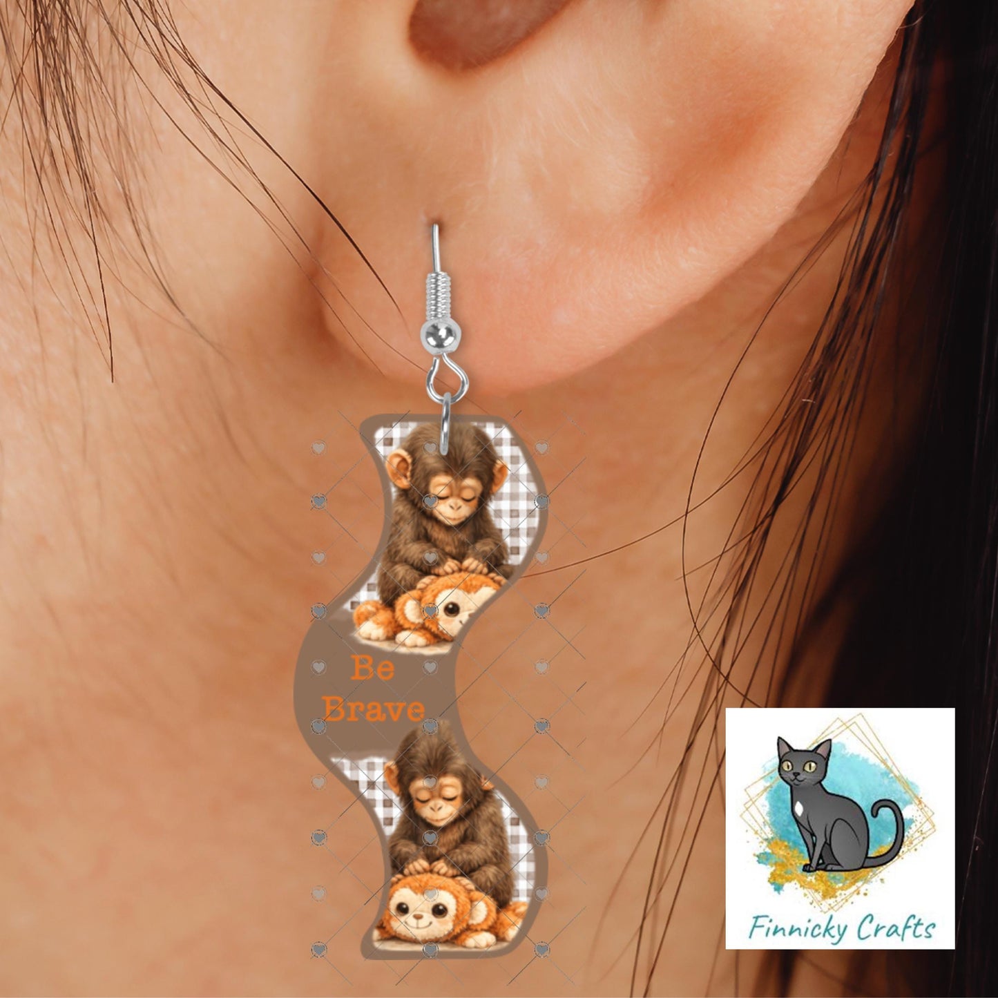 Wavy Monkey Sublimation PNG Bundle, Funny Craft Design for Earrings Keychains Shirts, DTF Ready Digital Download for Small Business