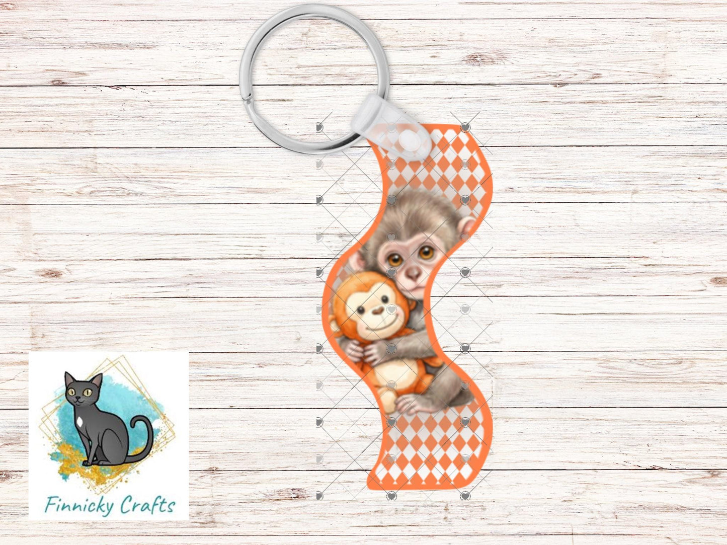 Wavy Monkey Sublimation PNG Bundle, Funny Craft Design for Earrings Keychains Shirts, DTF Ready Digital Download for Small Business