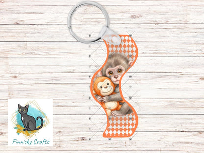Wavy Monkey Sublimation PNG Bundle, Funny Craft Design for Earrings Keychains Shirts, DTF Ready Digital Download for Small Business