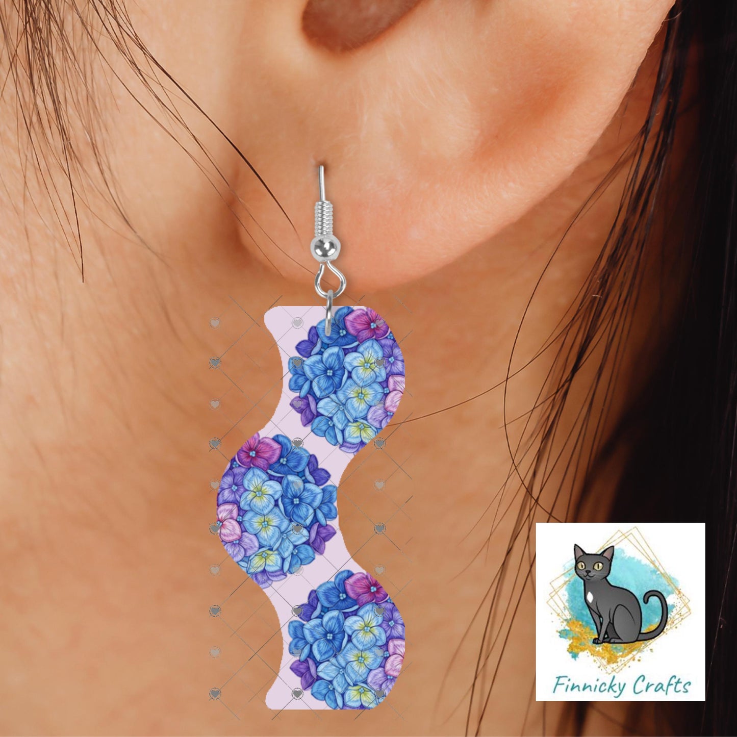 Wavy Floral Sublimation PNG Bundle, Craft Design, Earrings, Keychains, Shirts (Digital Download)