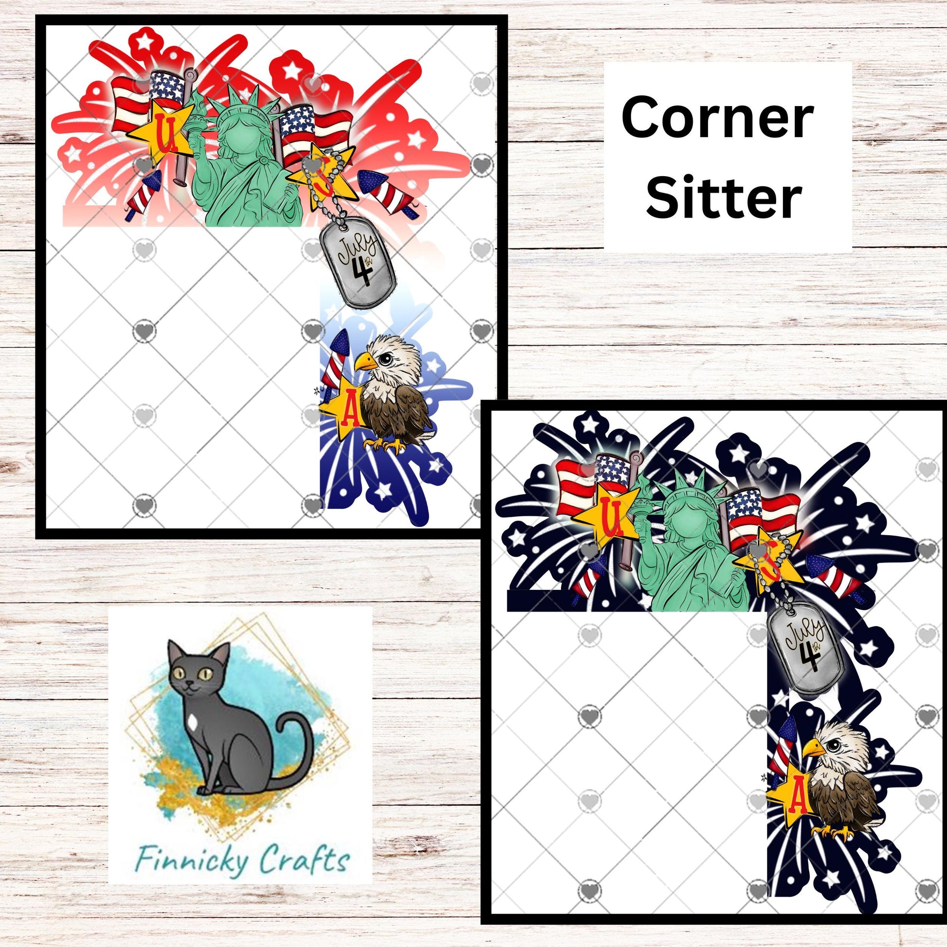 Fireworks red, white, blue or nighttime Door Corner Sitter - (PNG Digital Download)
